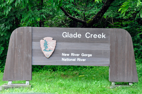 Glade Creek-New River Gorge National River sign